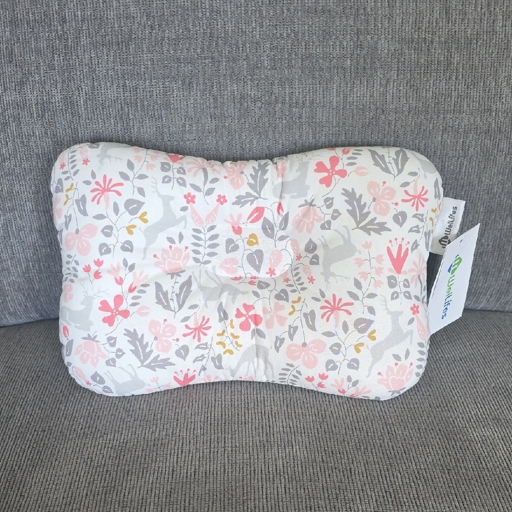 WelLifes Baby Head And Neck Support Pillow In Bambi Pink, NWT, Organic Cotton - Picture 10 of 10